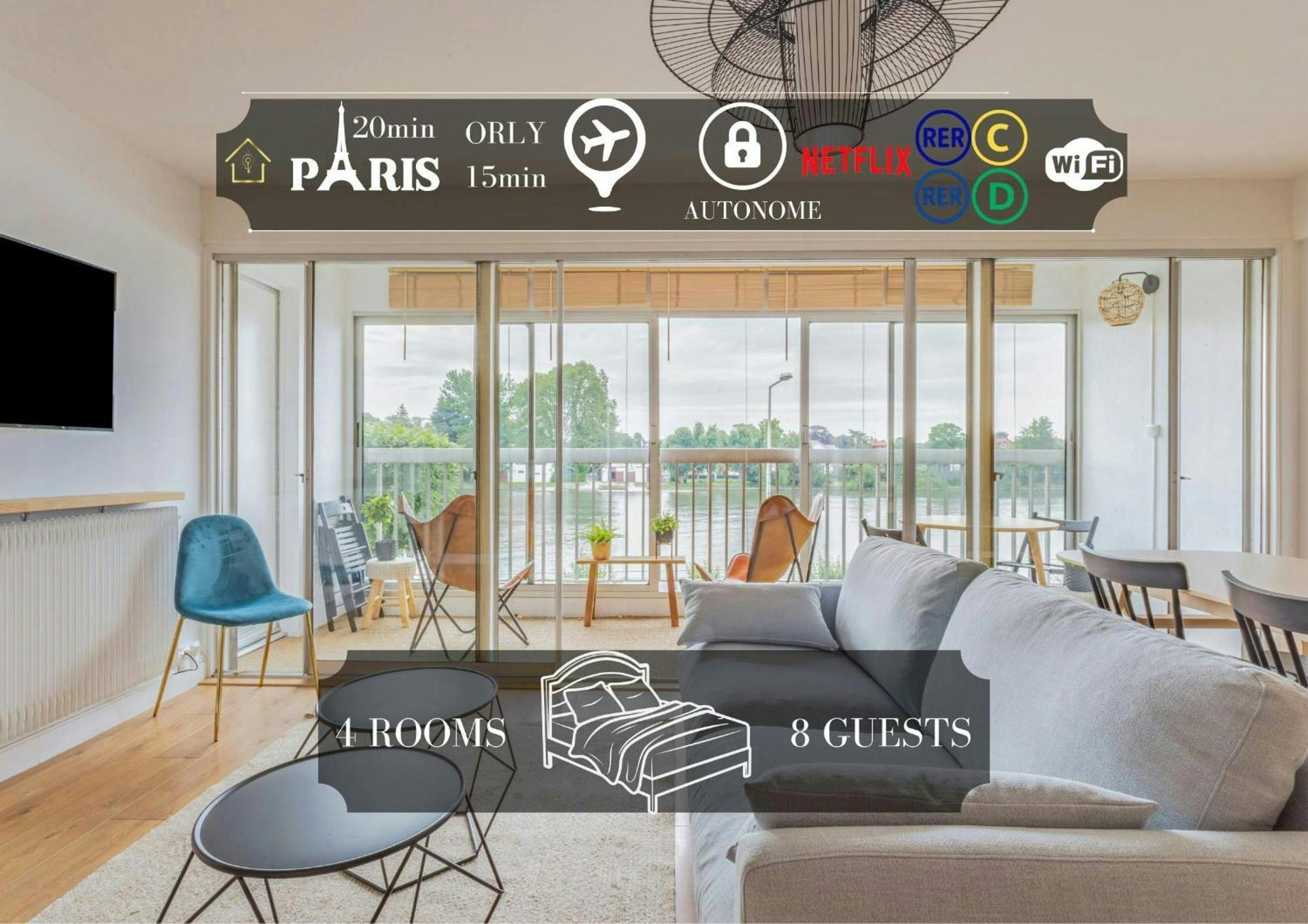 Appart'Hotel Luminous Vue Seine- Paris 15Min Juvisy-sur-Orge Kültér fotó